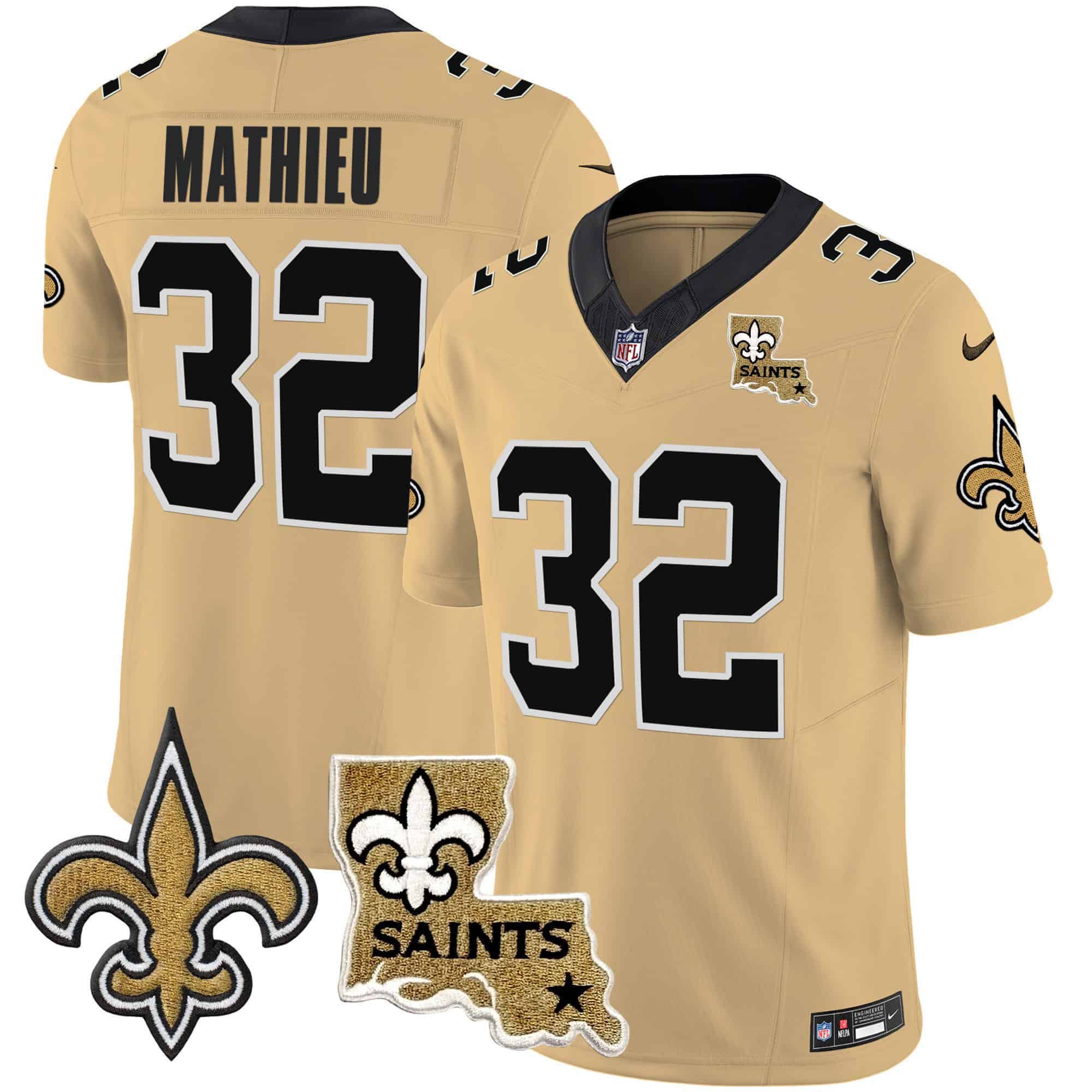 Men New Orleans Saints 32 Mathieu Yellow 2024 Nike Vapor Limited NFL Jersey